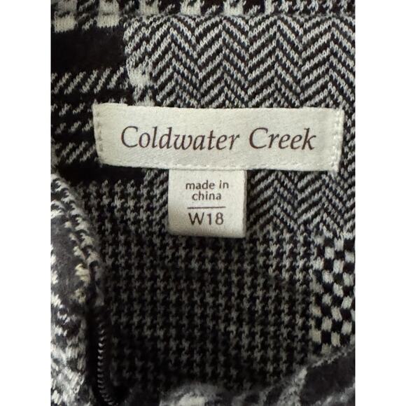 Coldwater Creek W18 Women’s Jacket Plaid Houndstooth Patchwork Style Zip Front - Picture 4 of 9